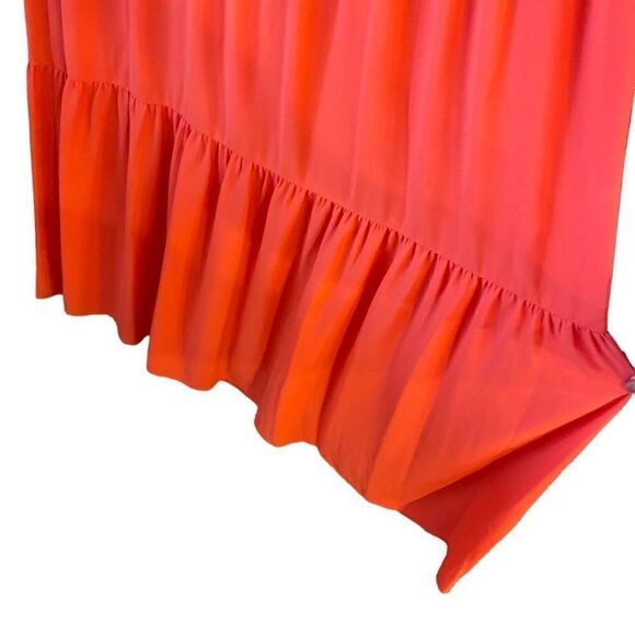 Elizabeth and James Sz S Orange Maxi Ruffle Sleeveless Boho Lightweight Dress - Picture 7 of 10